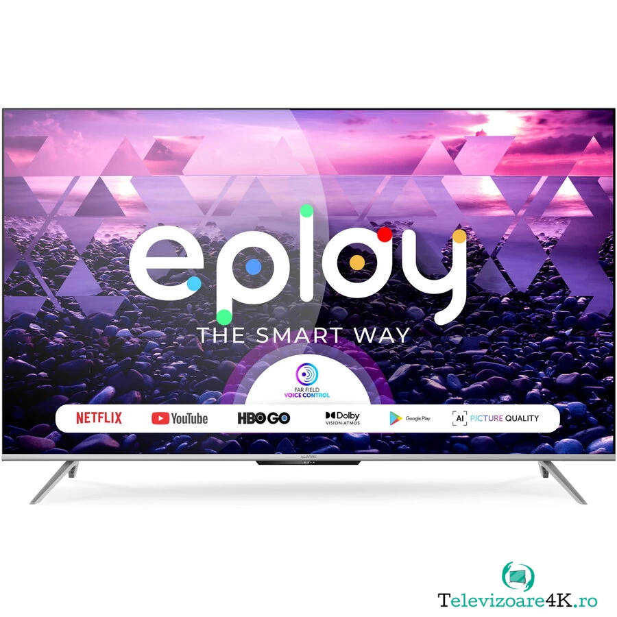 Allview Televizor Allview 50ePlay7100-U, 126 cm, Smart, 4K Ultra HD, LED, Clasa F, Argintiu
