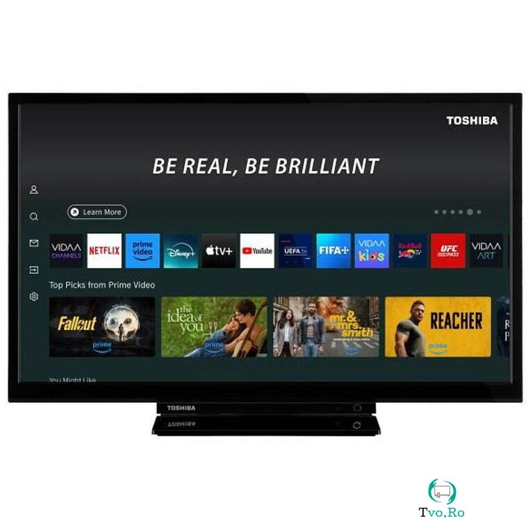 Toshiba Smart TV Toshiba 24WV3F63DG, LED, 24 inch, 1366x768, Negru la 703.99 lei ron
