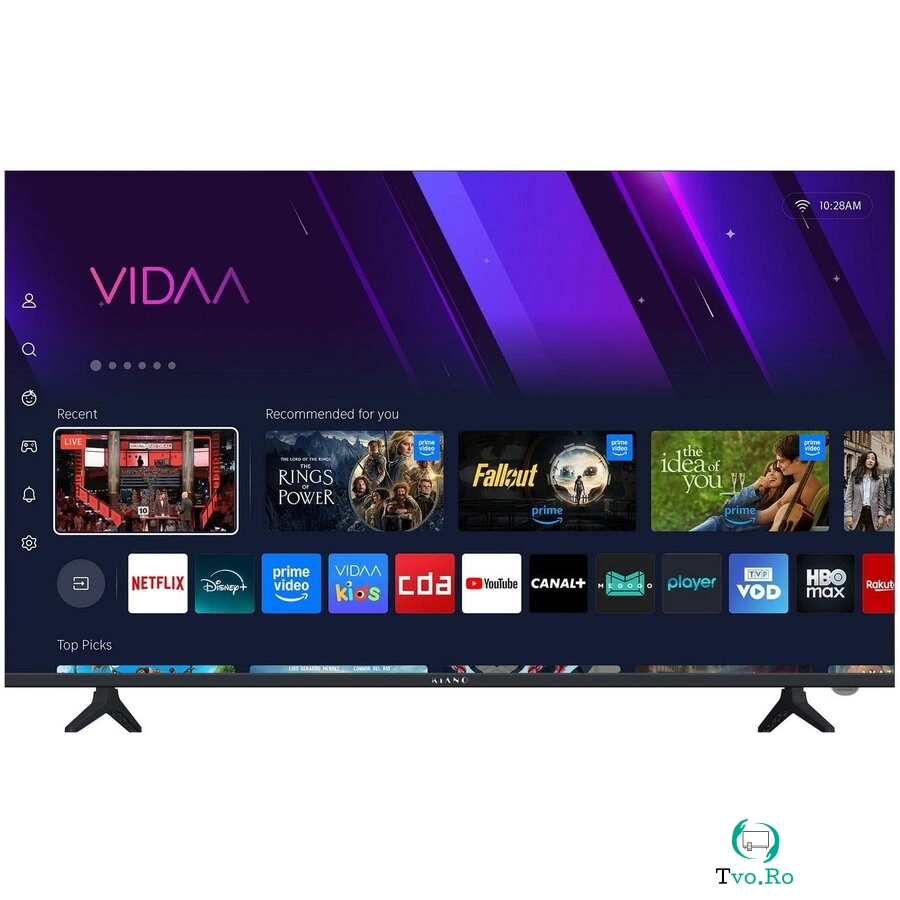 Kiano Televizor Smart Kiano Elegance 43 Vidaa, DLED, 43, 108 cm, 4K UHD, WI-Fi, Negru
