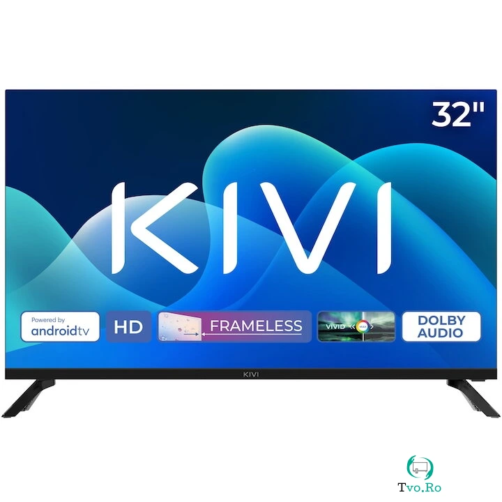 KIVI Televizor KIVI LED 32H730QB, 80 cm, Smart Android TV, HD, Clasa E la 619.00 lei ron