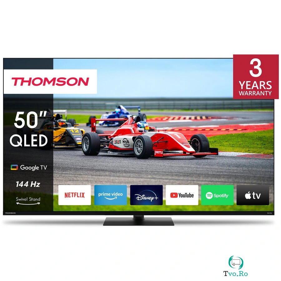 Thomson Televizor Smart Thomson 50QG7C14 126 cm, 4K UHD, QLED, Pro Google Televizor, 144Hz, Negru